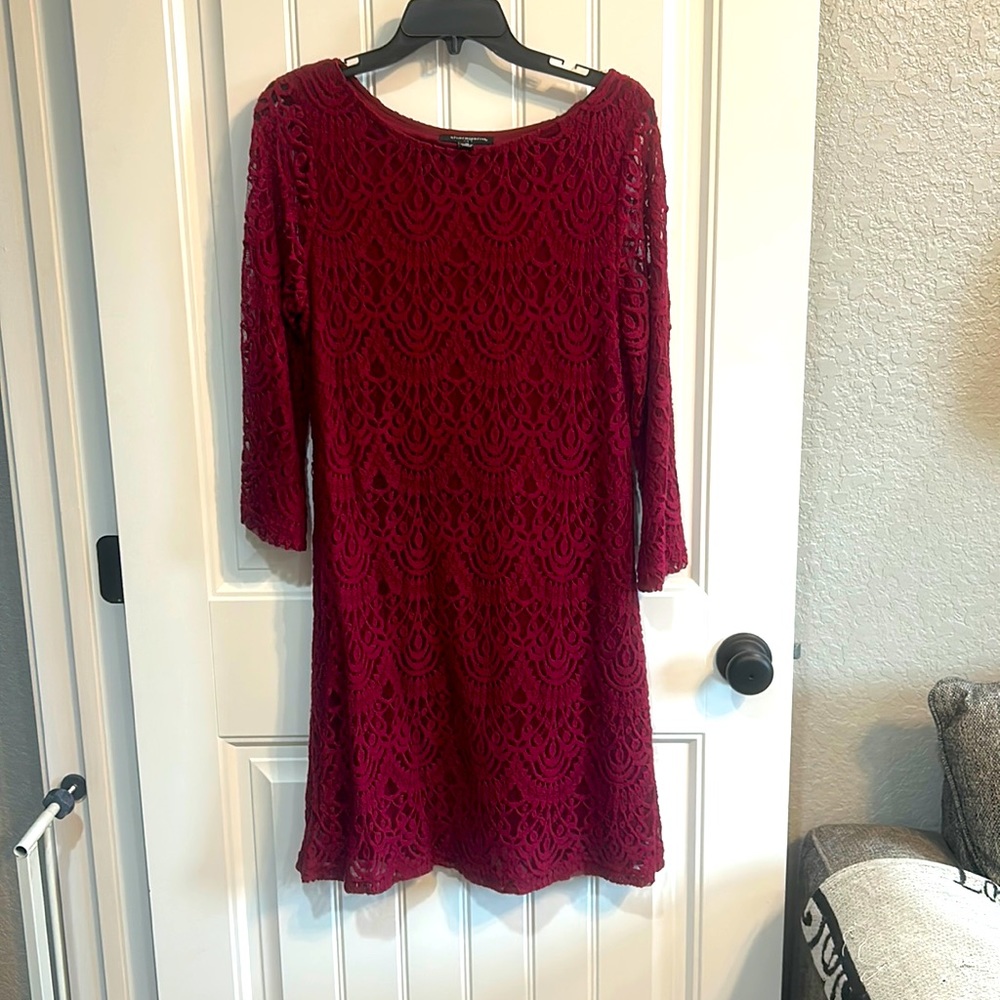 Maroon lace dress